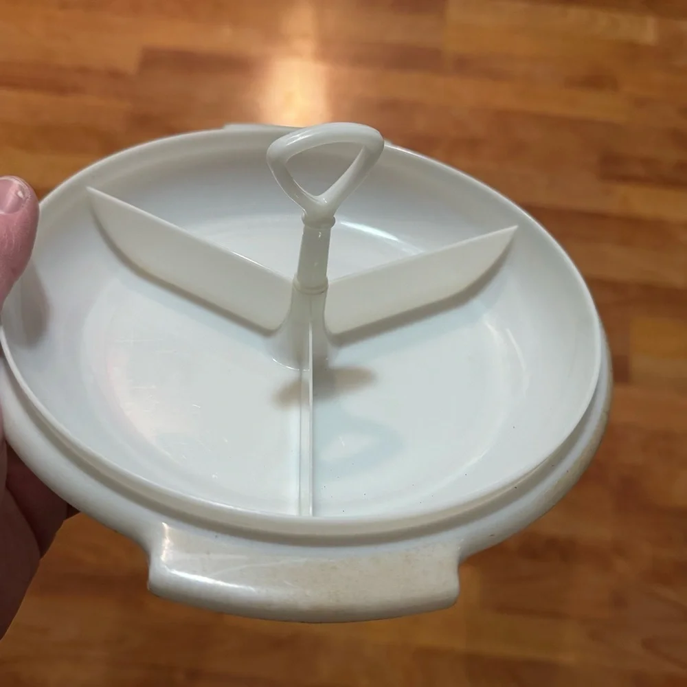 Vintage Tupperware Suzette 3 Section Divided Relish Condiment Tray #608 Complete